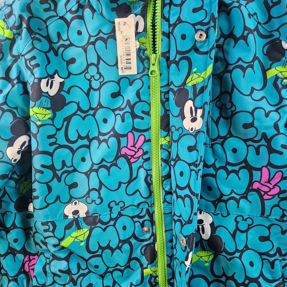 NEW Disney Mickey Mouse Kids Blue Puffer Winter Jacket‎ Hooded Size M 8 Years